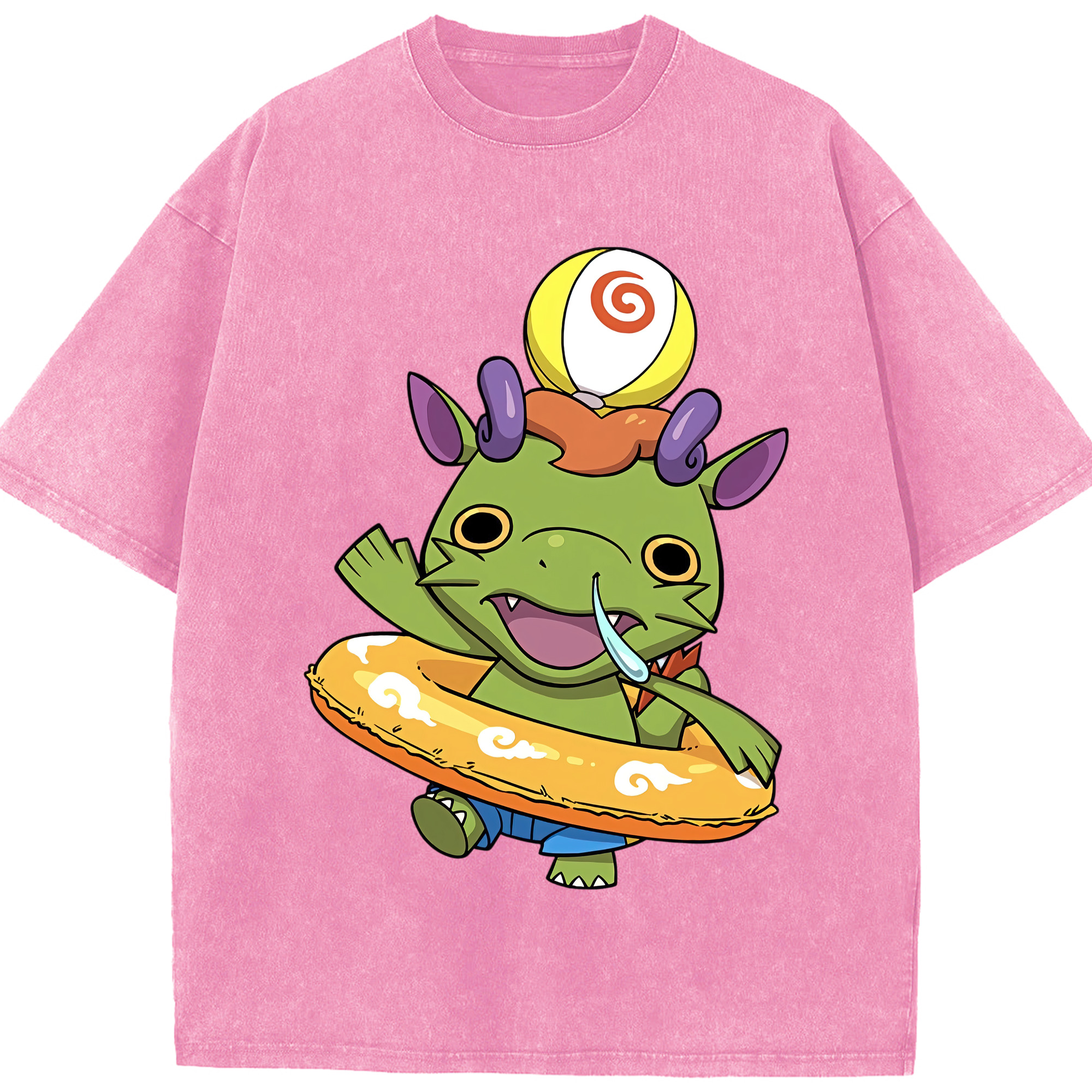 （画像用） 妖怪ウォッチ Yo-kai Watch 綿100% ヴィンテージ風 半袖Tシャツ（フロントプリント）